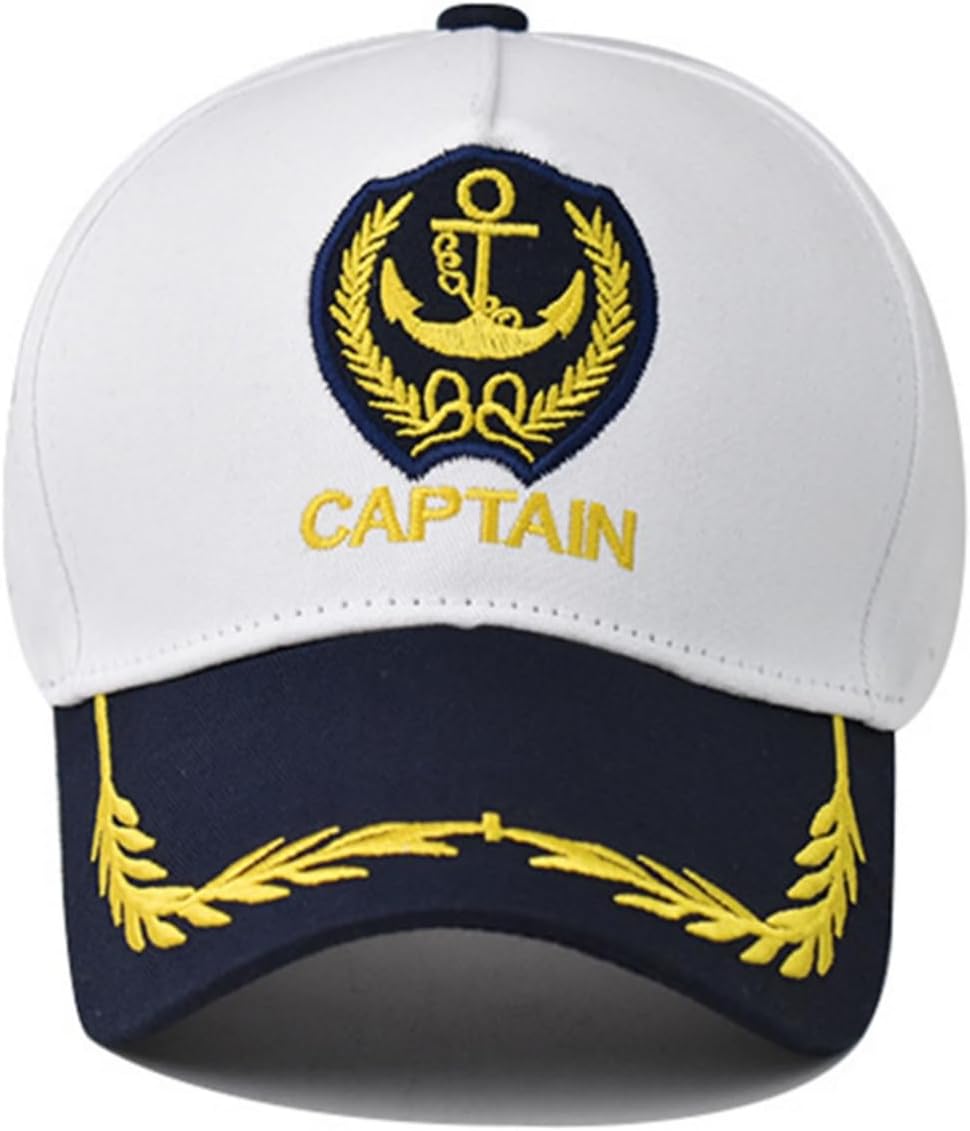 jojofuny 2pcs Adjustable Navy Captain Hat for Men and Women, Vintage Nautical Sailor Baseball Cap, Lightweight Breathable Sun Protection for Boating, Beach, Outdoor Activities – Comfort & Versatile