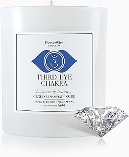 Foreverwick Third Eye Chakra Candle | Aromatherapy Candle | Soy Wax Natural Candles | Lapis Lazuli Crystals Candle | Jasmine Aroma Therapy Scented Candle | Zinc Free Wick Candle | 14 oz Organic Candle