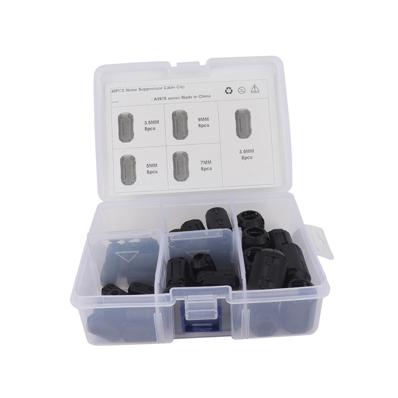Noyau de Ferrite Amovible 40 Pièces en Nickel-zinc pour Câble
