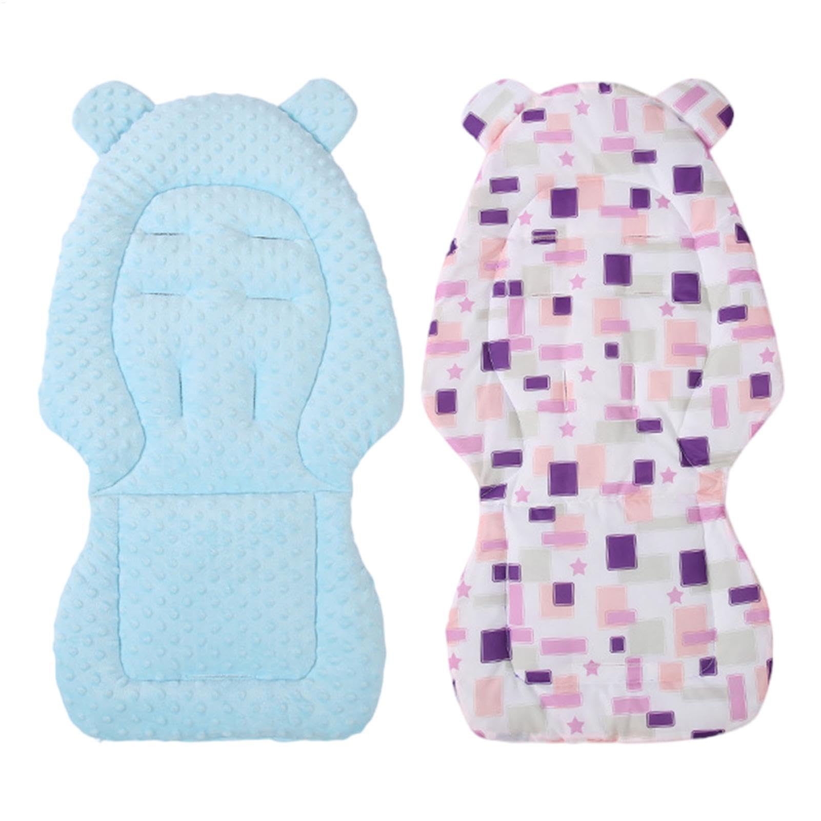 Seat Pad, Cotton Stroller Cushion, Stroller Seat Liner, (Blue/Pink/Gray) 15.75x31.5 Inches, Oxford Cloth Baby Filament for Pushchair Car Seating Push Chair