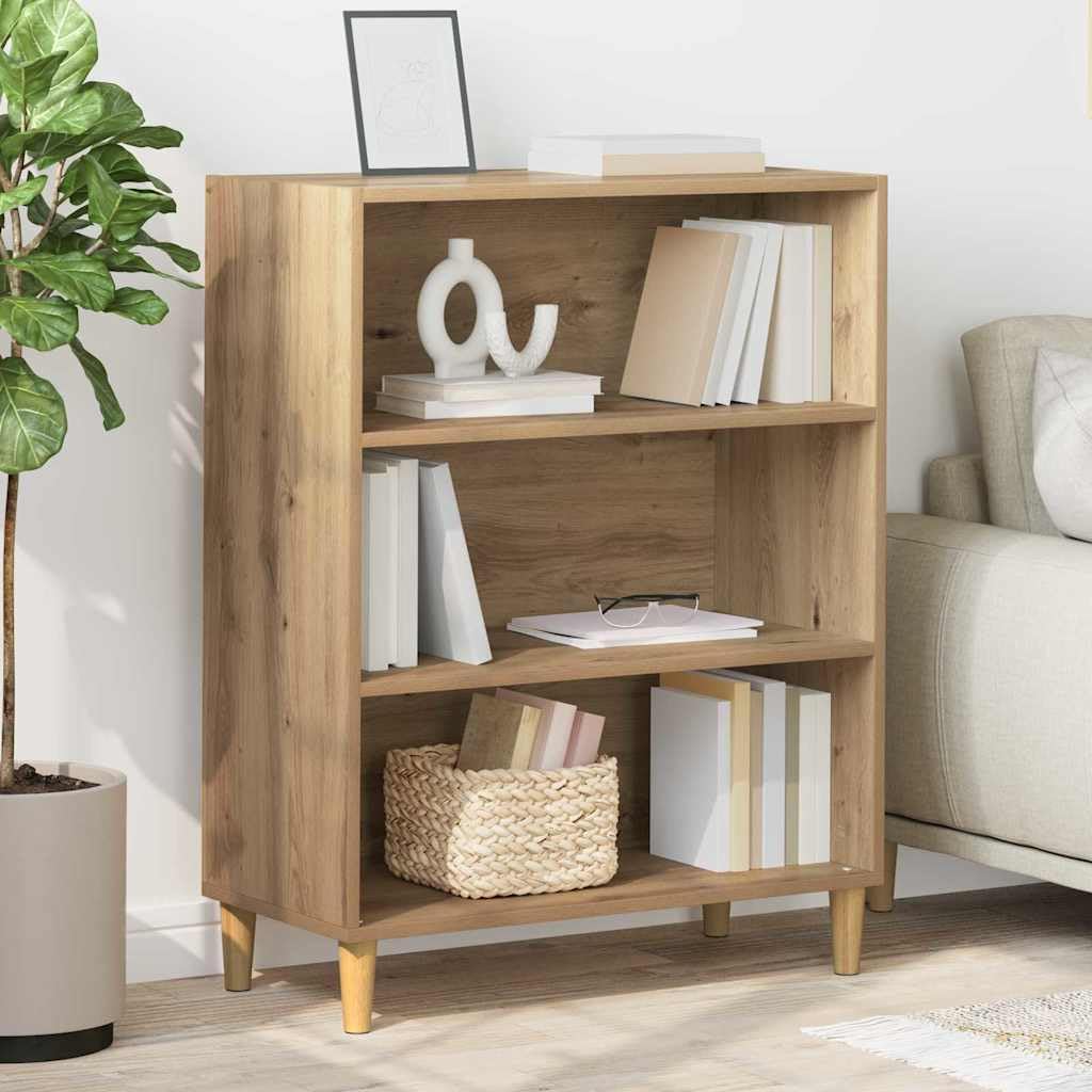 Aparador de madera de roble Artisan, 69,5 x 32,5 x 90 cm, con estantes y superficie resistente a las manchas para comedor y sala de estar, mueble de pie con robusto