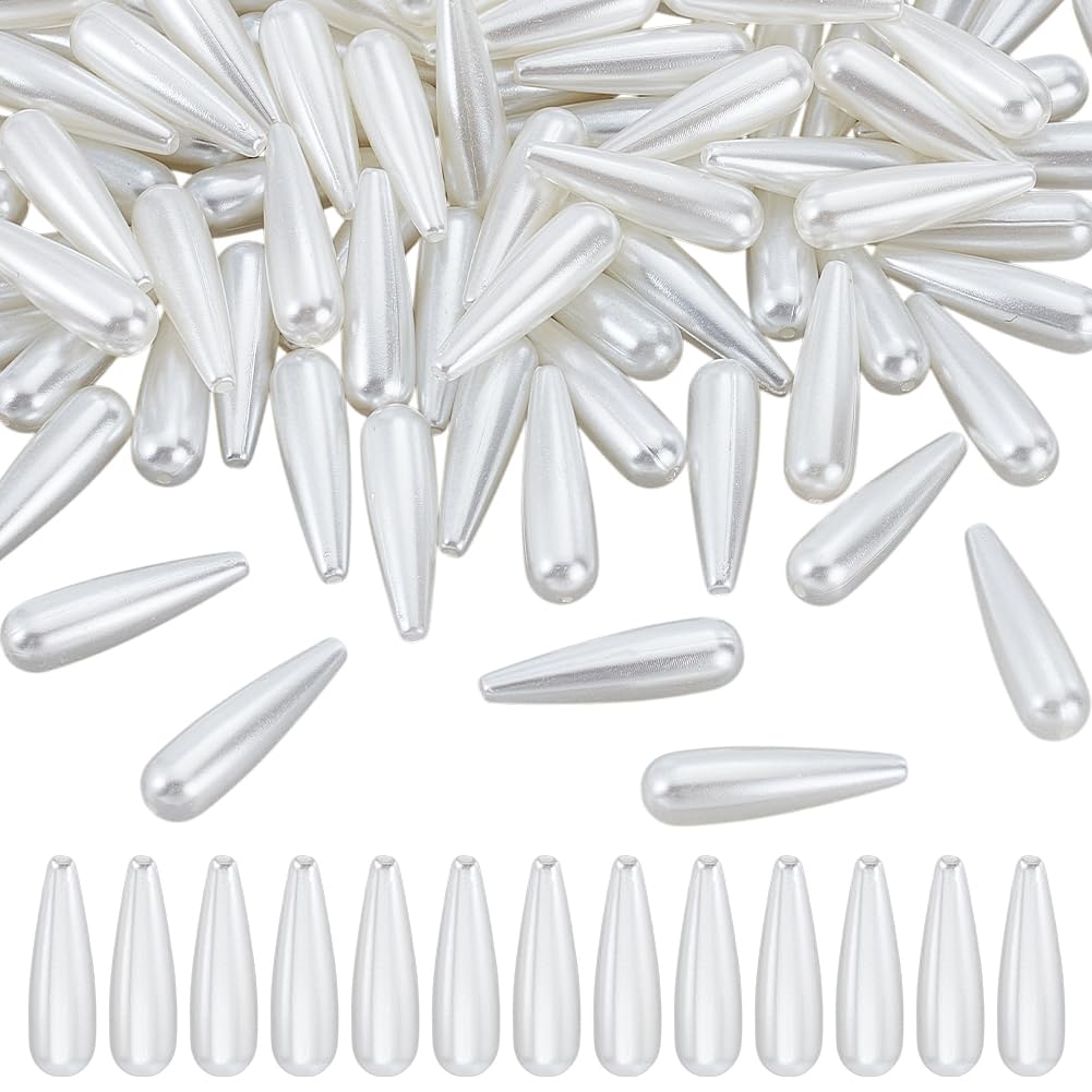 Perles en vrac de goutte d'eau pour bricolage de collier de perles blanches de mariage