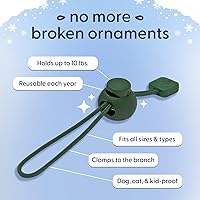 Vista 2 de Anclaje de adorno de Navidad Ganchos de adorno antideslizante No más adornos rotos Seguro para niños y mascotas resistente y fuerte