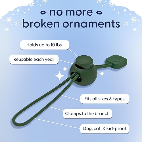 Miniatura 2 de Anclaje de adorno de Navidad Ganchos de adorno antideslizante No más adornos rotos Seguro para niños y mascotas resistente y fuerte