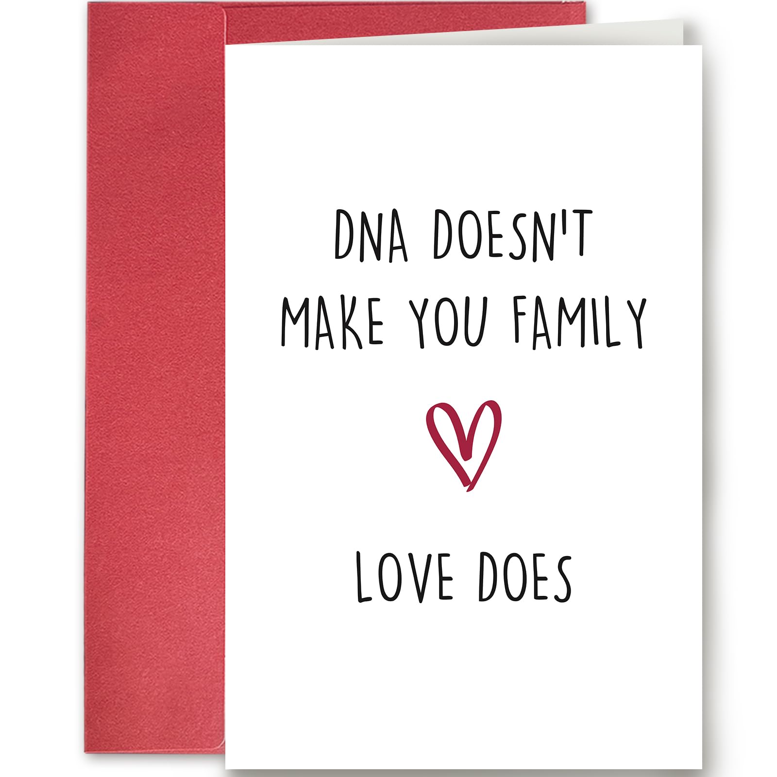 SuperShunhu Father’s Day Card for Stepdad, Heartfelt Card Gift from Stepson Stepdaughter, DNA Doesn't Make You Family, Love Does