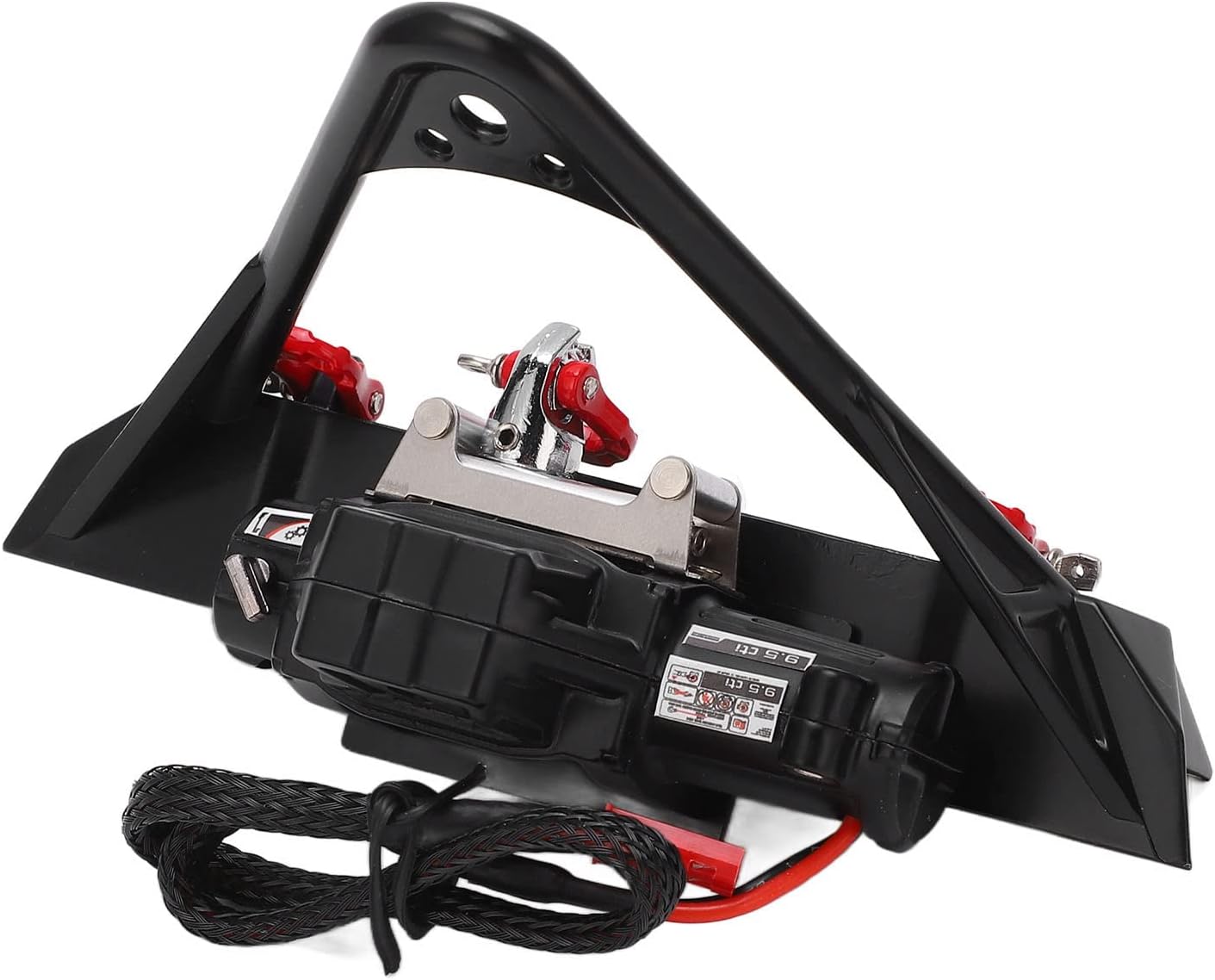 RC Front Vehicle Bumper, Iron RC Car Winch Pointed Bumper Light Kit with 2 LED Lights Cars & Race Cars for Defender Axial SCX10 SCX10 II Vehicles