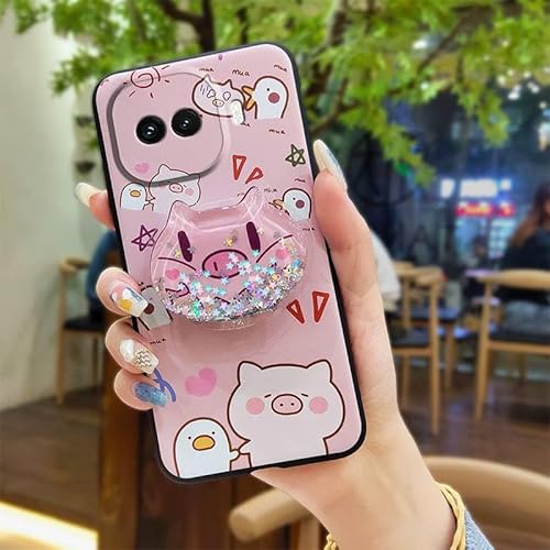 Phone Case Compatible with VIVO IQOO Z11 Turbo, Rotatable stand Simplicity Cartoon Design Protective Phone Lens Protection Soft 