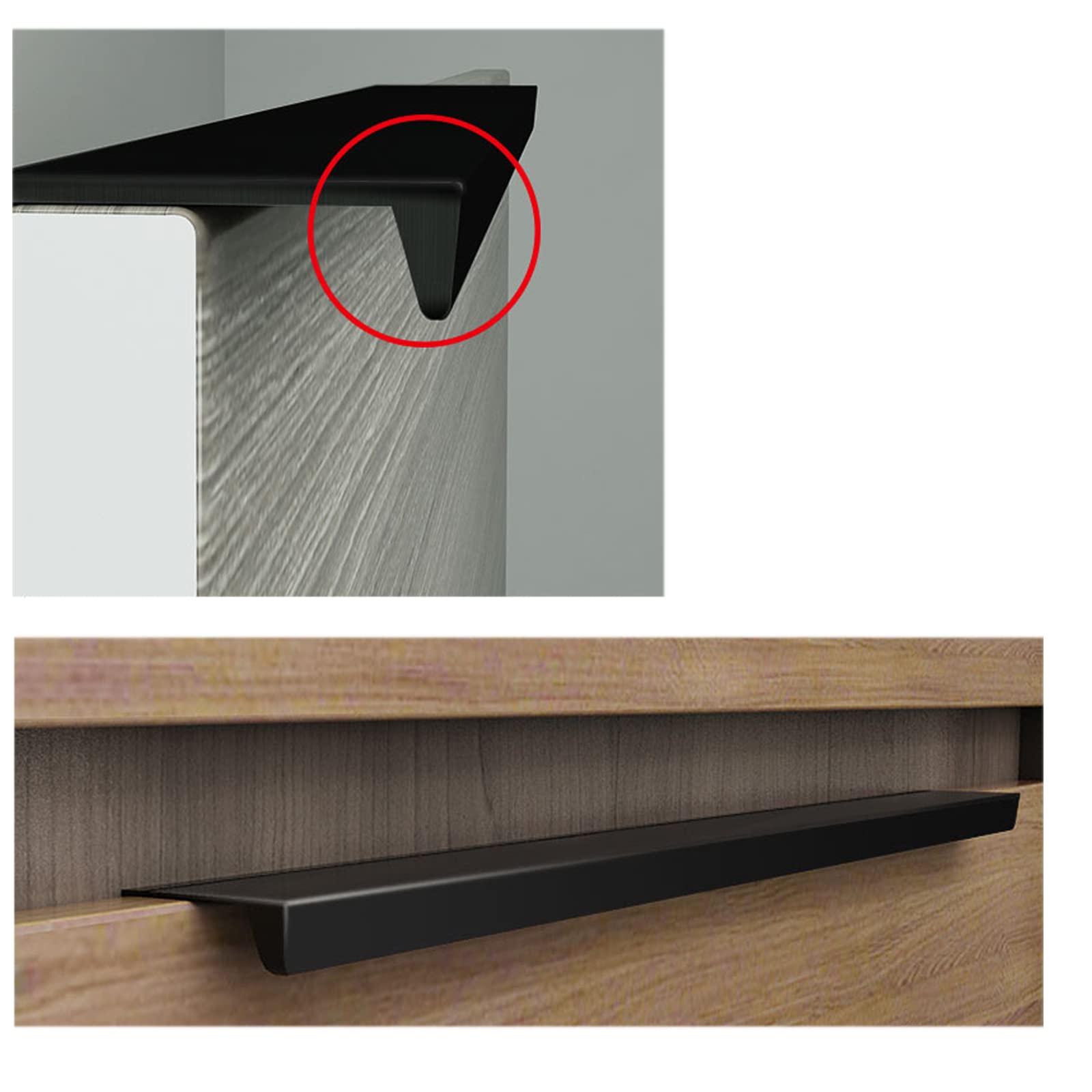 Amazon | キャビネット取っ手 隠しドアハンドル アルミ合金フィンガー