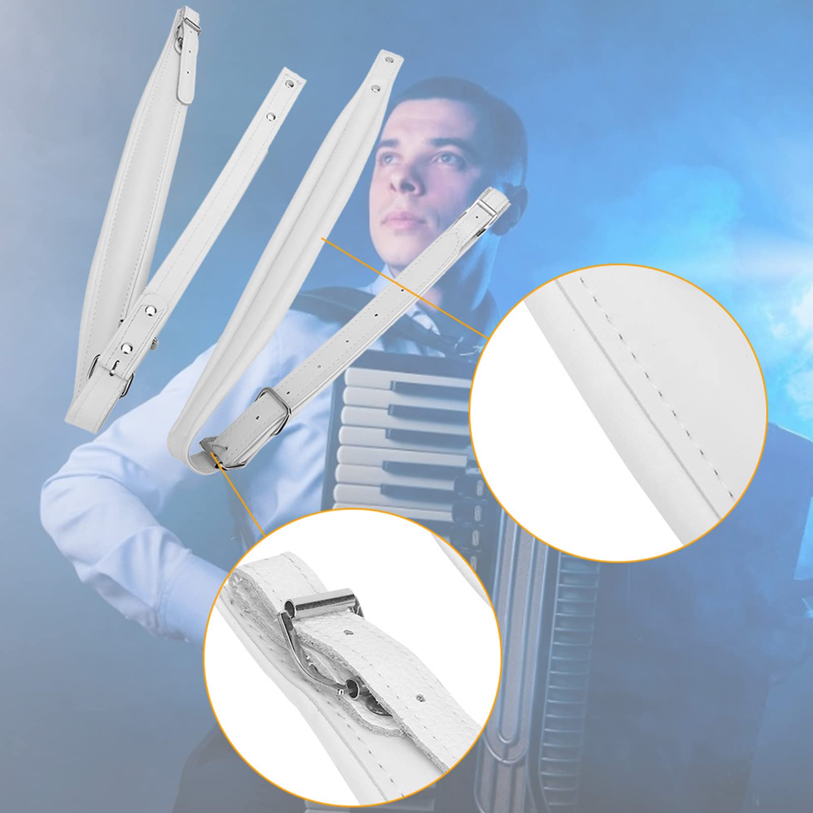 Accessori Fisarmonica Sicuri Cinghia Per Fisarmonica SAFIGLE Cinghie Bassi Imbottite In Pelle Sintetica - Foto 2