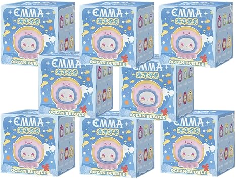 Aven Rabbit Emma Ocean Bubble Series Blind Box Action Figures Mystery Box Cute Random Toys Birthday Gift Christmas Collectible Toy for Desktop Ornaments,8 PCS