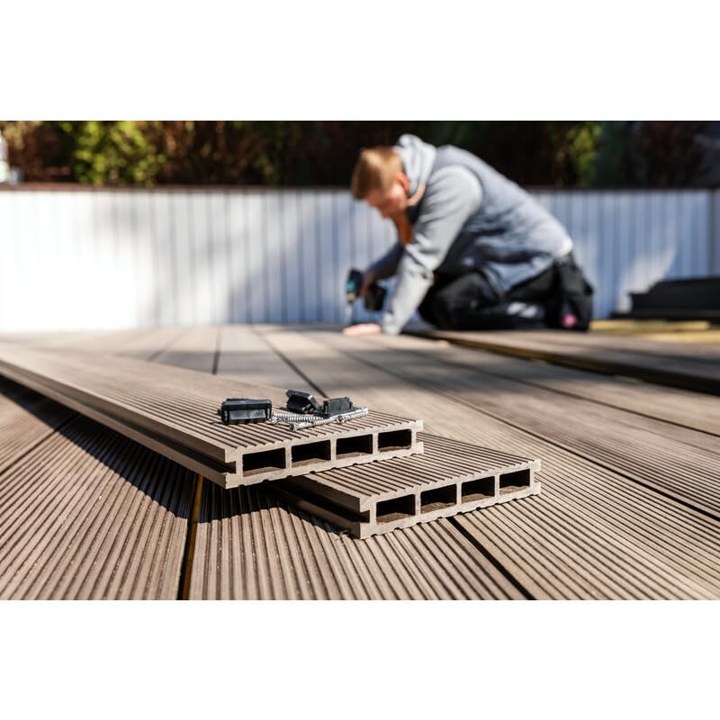 PACK 1 m² lame de terrasse composite Dual ACCESSOIRES 3600mm Chocolat, ep.25mm, l.14 cm, L.360 cm