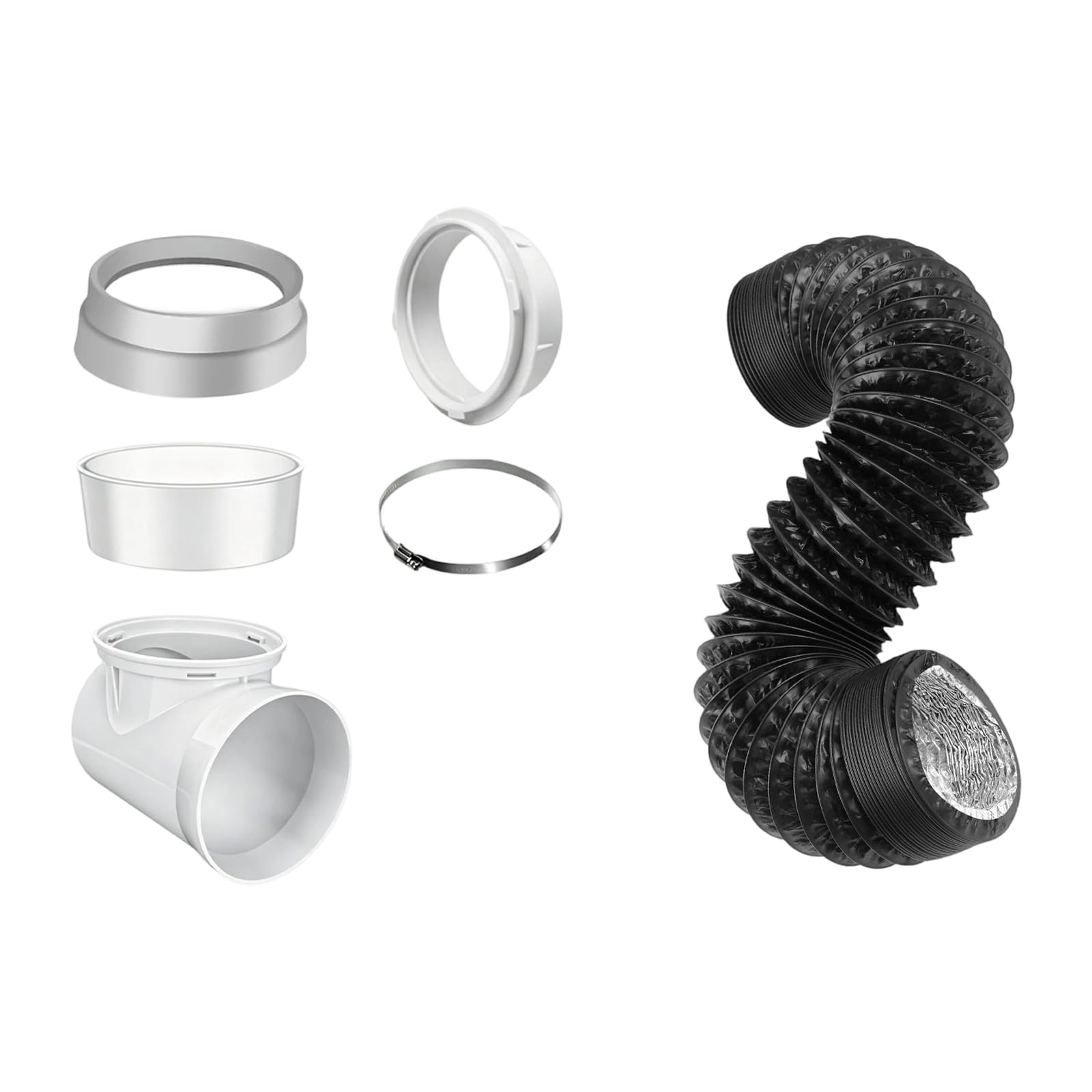 yanzunlrn Multi Purpose Dryer Exhaust Pipe Set with Rigid and Steel Parts for Quick Setup Dryer Vent Components