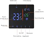 Thermostat for Home Weekly Programmable Digital Intelligent Manual Automatic Mode LCD Display Temperature Controller (Black, WiFi Electric Heating - 16A)