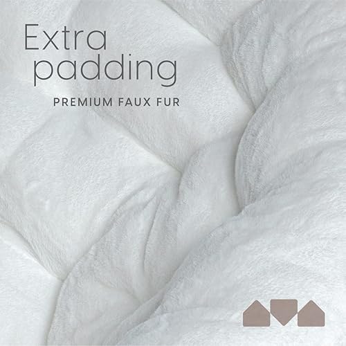 Miniatura 3 de Milliard - Silla acogedora con diseño de platillo, de pelo sintético, para dormitorio, tamaño extragrande (color blanco) Beige,Negro -,Negro +