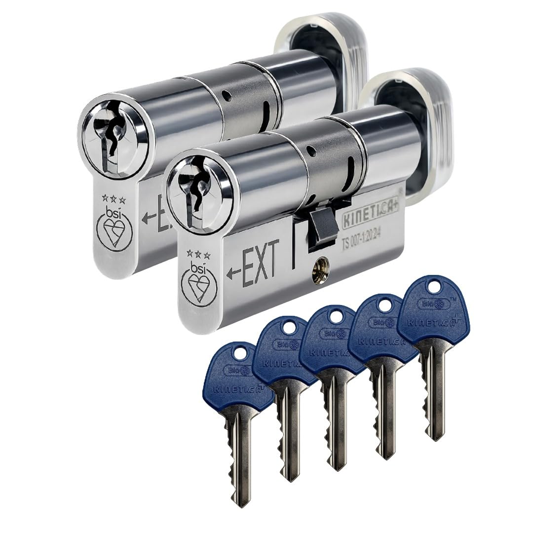 UAP 3 Star Keyed Alike Euro Cylinder Thumbturn Pack, Chrome, 55T/55 (110mm)