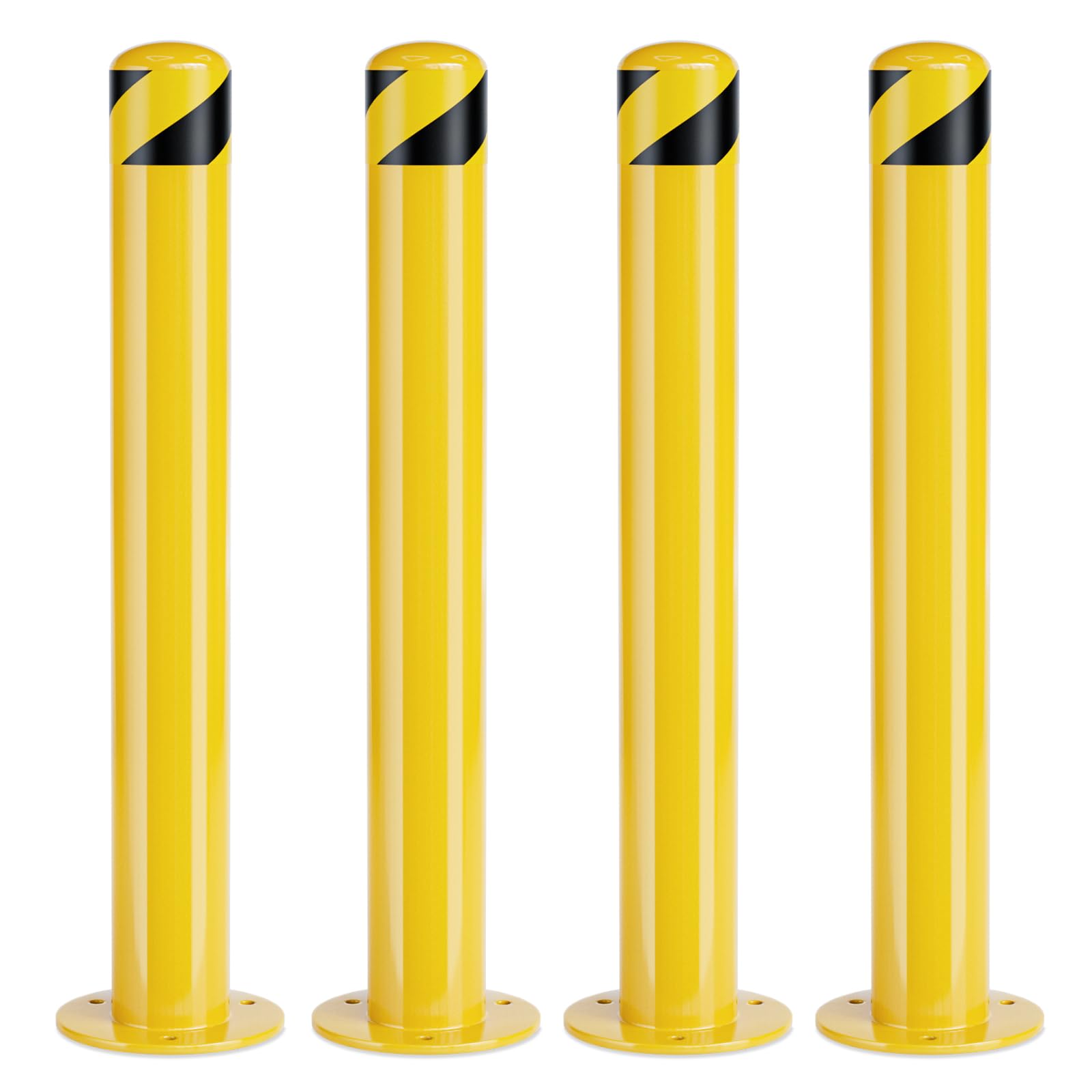 Safety Bollard Post, Steel Bollards,Parking Bollard, Yellow Powder Coated Safety Parking Barrier Post, for Traffic Sensitive Areas (4, 36
