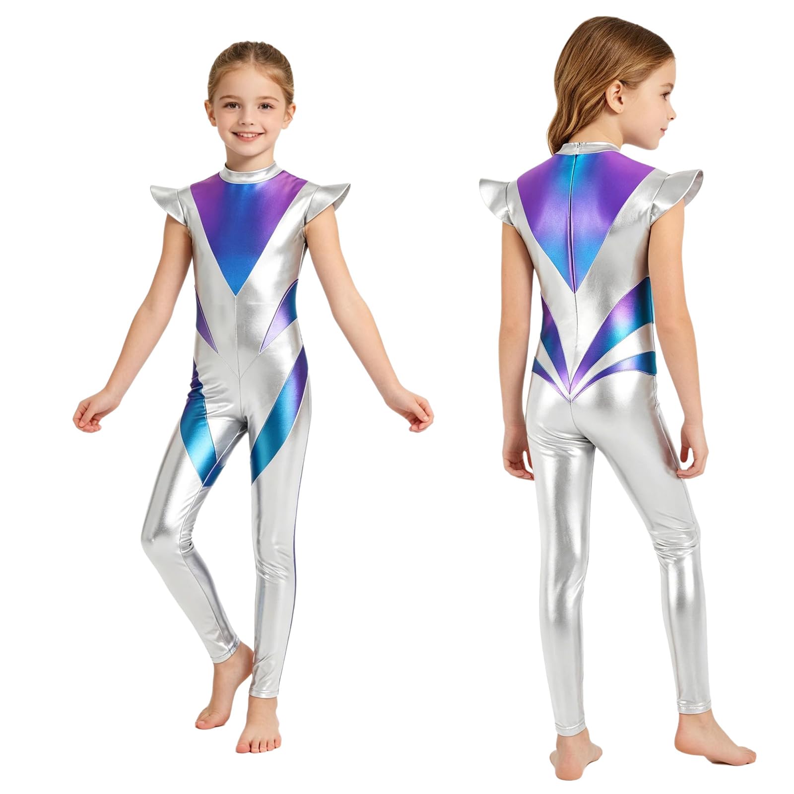 Unitard spatiale pour fille confortable et extensible pour la danse