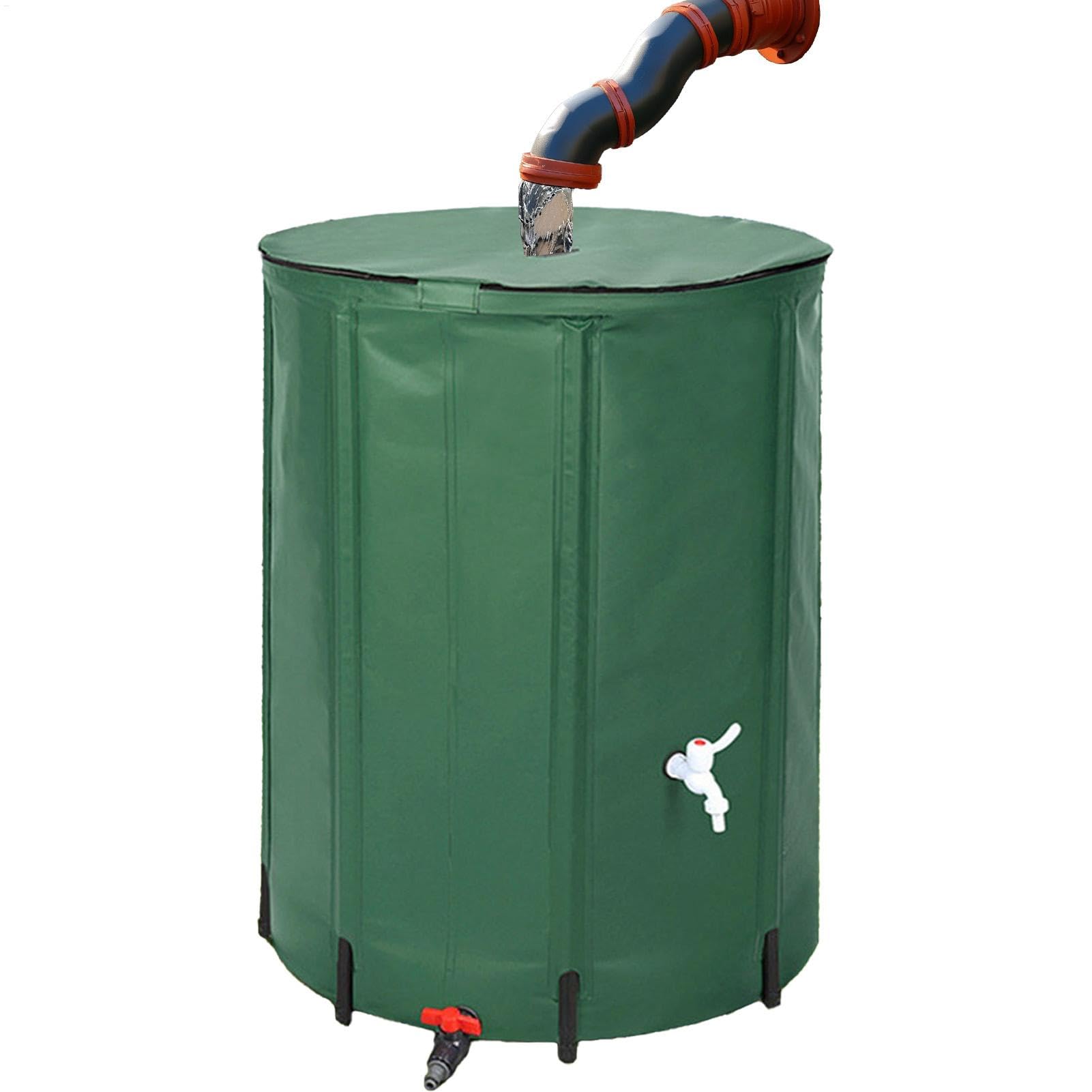 Barril de Almacenamiento de Agua de Lluvia Plegable de 26 galones de PVC | para recolección de Lluvia, Tanque de Agua con pivotes, depósito de Agua para Lluvia con de depósito de Agua con tapón