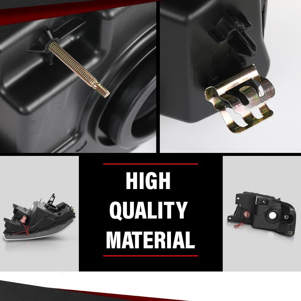 LED Headlights Pair Compatible with Ford F150 2004-2008 Fit Lincoln Mark LT 2006-2008 FO2503247, FO2502247 Smoky Lens Black Housing Clear Reflector Headlamp Assembly Faros Conjunto De Faros