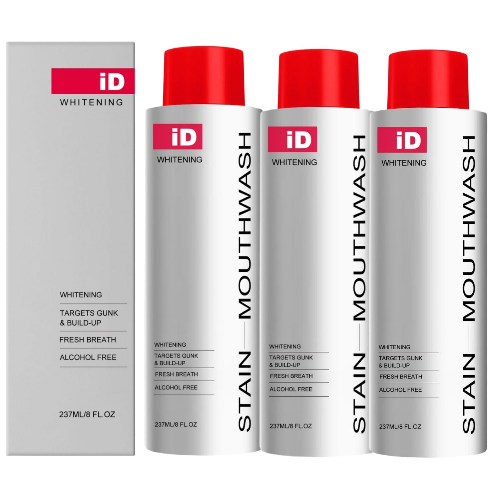 Whitening Mouthwash Collutorio per rimuovere la placca per l'alito fresco Mild, Alcohol-Free Mint Gunk Removing Mouthwash for Fresh Breath, Mouthwashes to Promote Whiter Teeth