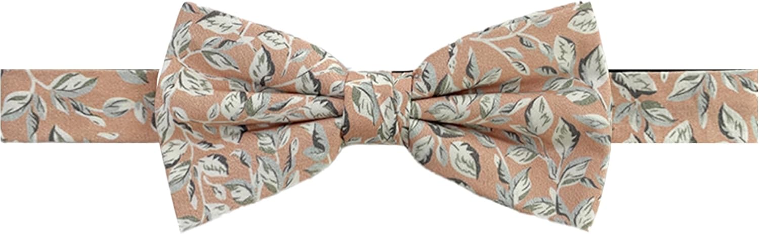 Jacob Alexander Men's Garden Vines Floral Pattern Pre-Tied Adjustable Banded Bow Tie