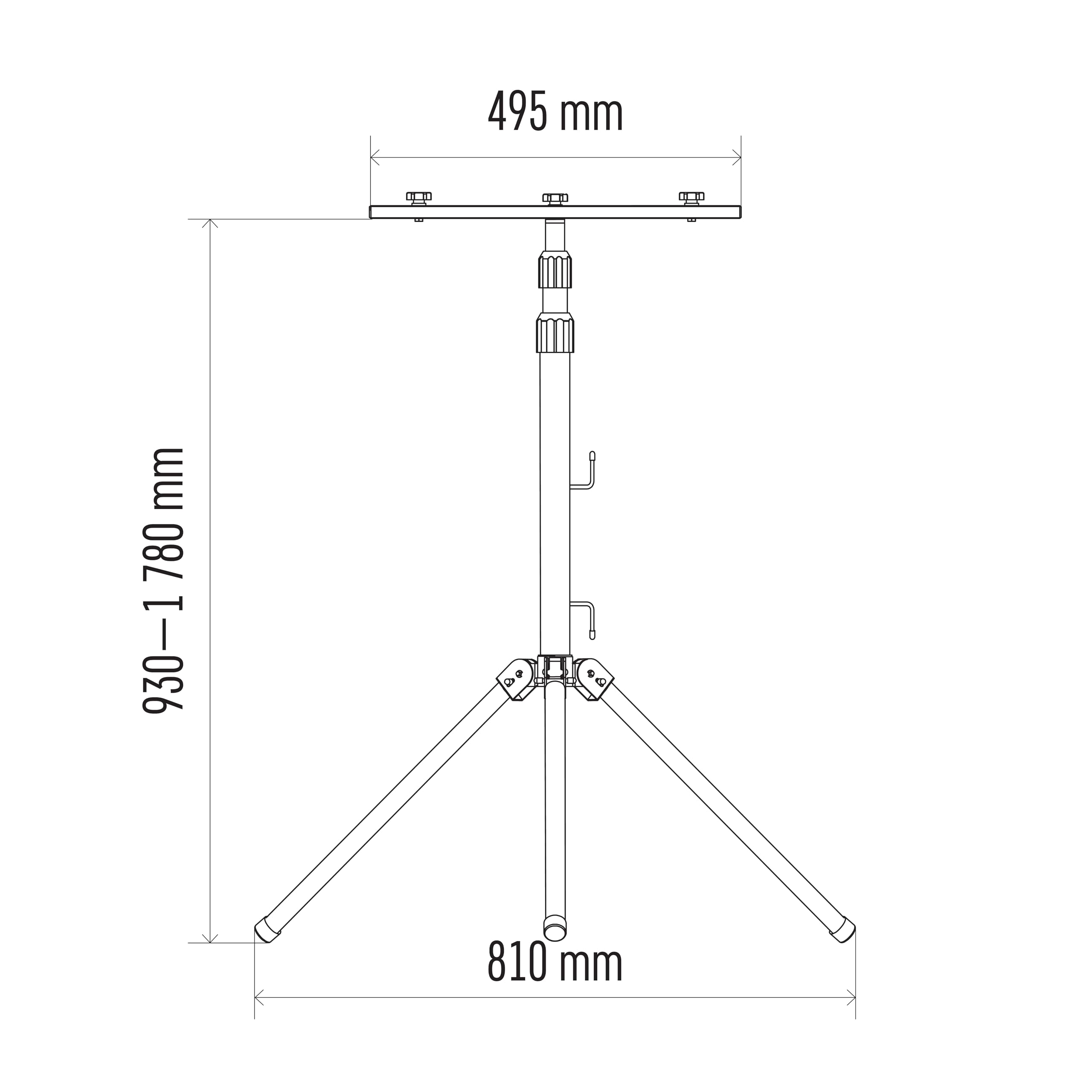 EMOS ZS9510 Stativ für 2 Strahler, Ständer für 2 Halogen- oder LED-Scheinwerfer, Gelb, 14 x 12 x 63 cm