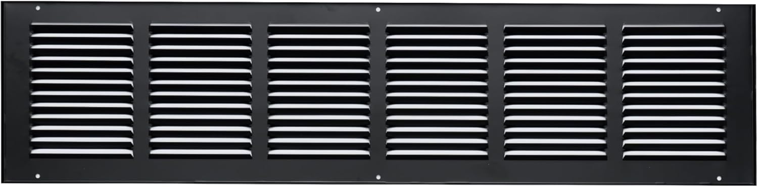 Fits 30x6 Duct Opening | Steel Return Air Grille by Handua | Vent Cover Grill for Sidewall and Ceiling | Black | HVAC Cold Air Intake Grille | Outer Dimensions: 31.75"W X 7.75"