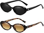 Breaksun Retro Oval Sunglasses for Women Men Fashion Small Oval Sunglasses 90s Vintage Shades