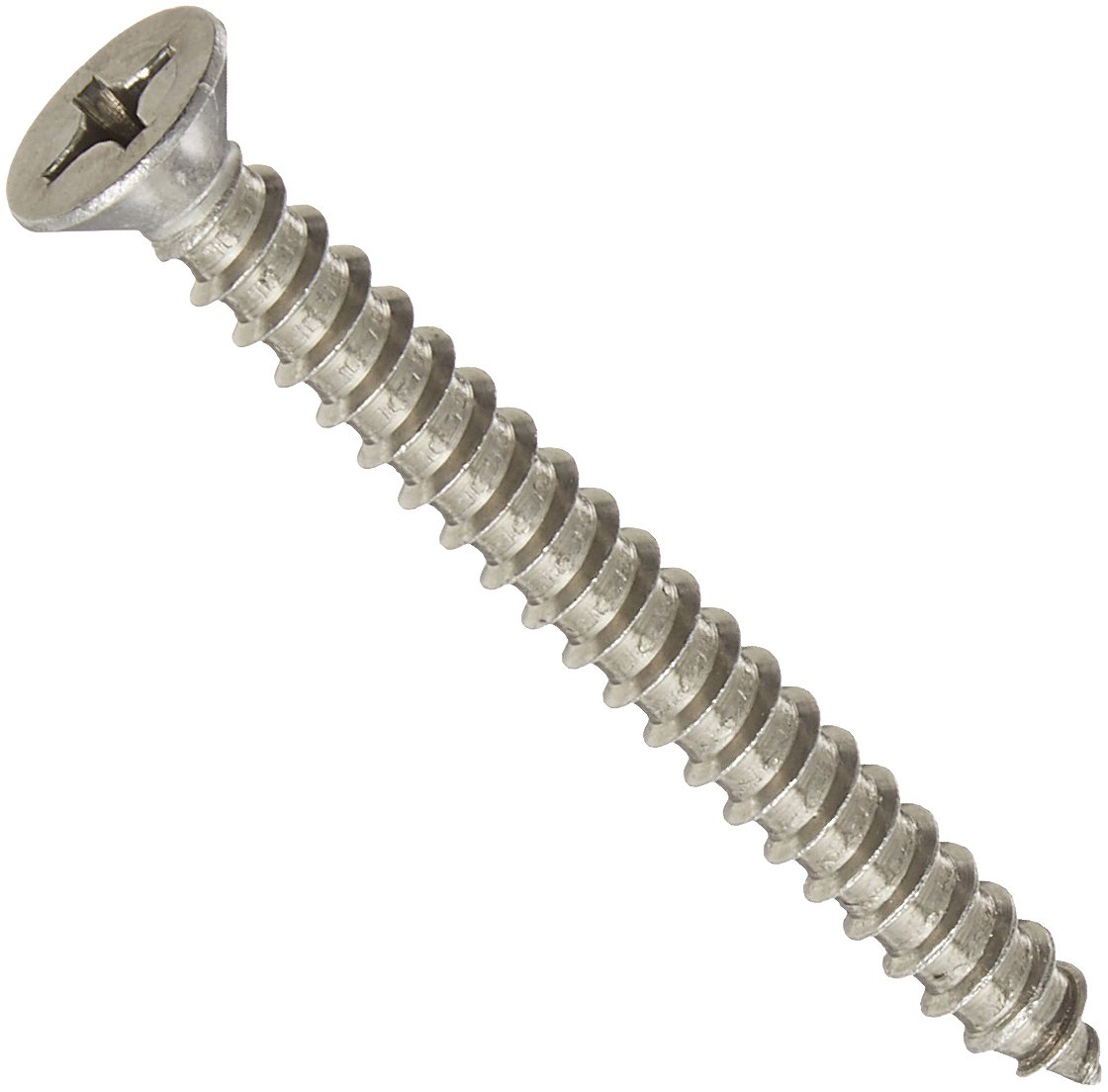 Small Parts 1440APF188 18-8 Stainless Steel Sheet Metal Screw, Plain Finish, 82 degrees Flat Head, Phillips Drive, Type A, #14-10 Thread Size, 2-1/2" Length (Pack of 10)