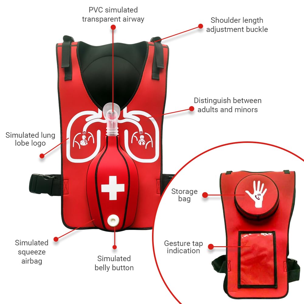 Heimlich - Gilet da allenamento per allenamento, anti-soffocamento, per insegnamento di primo soccorso, infermieristica e studenti (adulti)