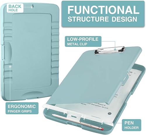 Miniatura 2 de Sooez Portapapeles 8.5 x 11 pulgadas con Almacenamiento, Portapapeles de Almacenamiento de Alta Capacidad, Carpeta Portapapeles de Enfermería con