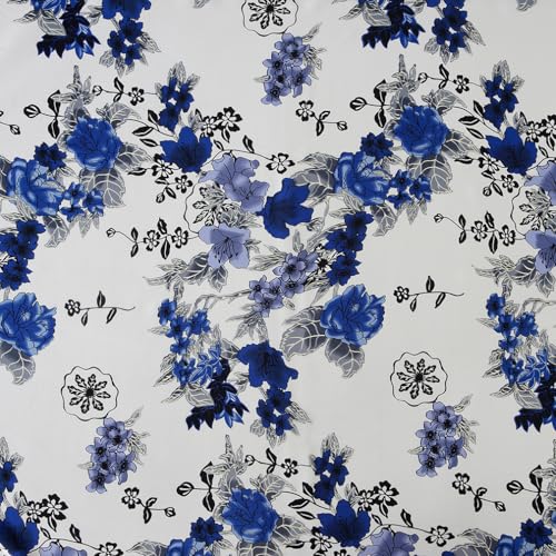 Maxfeel 100% Pure Mulberry Silk Charmuse Floral Fabric 45 Wide