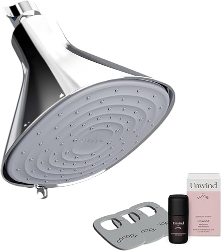 Canopy Cabezal de ducha filtrado, de alta presión para agua dura, para eliminar impurezas para cuero cabelludo, piel y cabello más saludables,