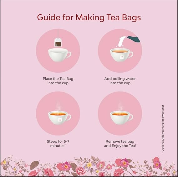 Little Red Tea House English Breakfast Tea for Health & Wellness | Black Tea Bags | Pyramid Tea Infusers Presentation Box Tea Gift Set | For Tea Lovers Tea Party Favors 30 sachets
