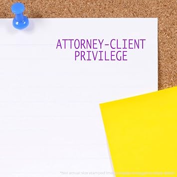 Legal Stamp Large, Red Ink, Self-Inking Attorney-Client Privilege Stamp - Ideal for Judicial Clerks, Ensuring Confidentiality and Professionalism in Legal Documents, 7/8 x 2-1/4 Size