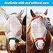 Farnam SuperMask II horse fly mask without ears, extended coverage, protects eyes from insects and debris, adjustable throat latch, Average Horse Size