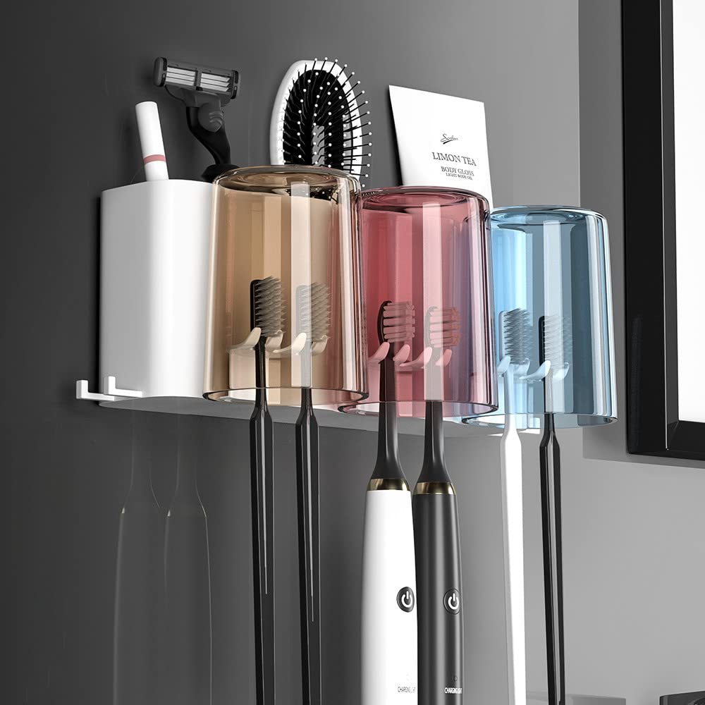 MengMengDaToothbrush Holders - Hygienic Toothbrush Holders, Non-Slip Base, Space Saving Storage, Family Toothbrush Holder,Toothbrush Organizer for Bathroom Counter