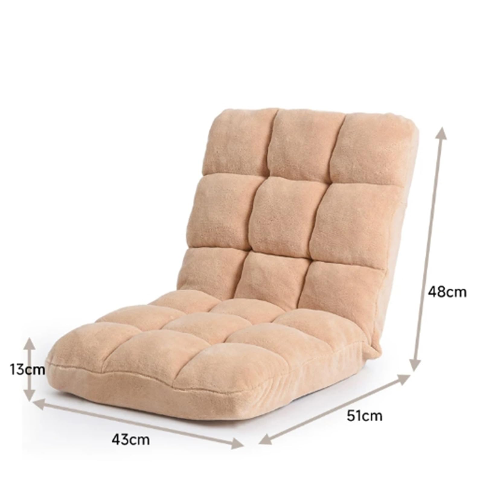 Kleines Sofa Floor Seat Single Lazy Sofa for Bay Window Backrest Chair Reclining Lounge Einzelsofa(Bruin)