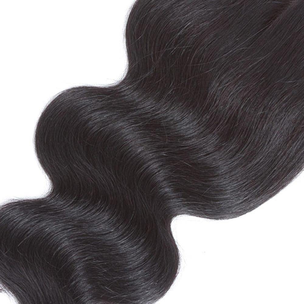 4x4 Lace Closure Body Wave Human Hair Transparent Lace Closure Human Hair 100% Unprocessed Brazilian Virgin 150% Density Body Wave Natural Black 22Inch