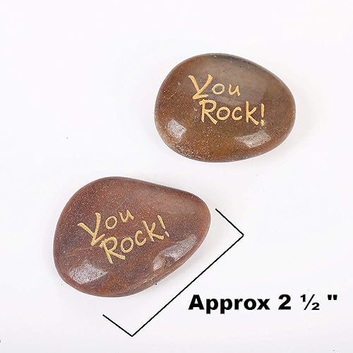 Miniatura 3 de 50 piezas de You Rock! RockImpact You Rock Gifts You are Amazing grabadas inspiradoras piedras de fe, regalos novedosos de agradecimiento y