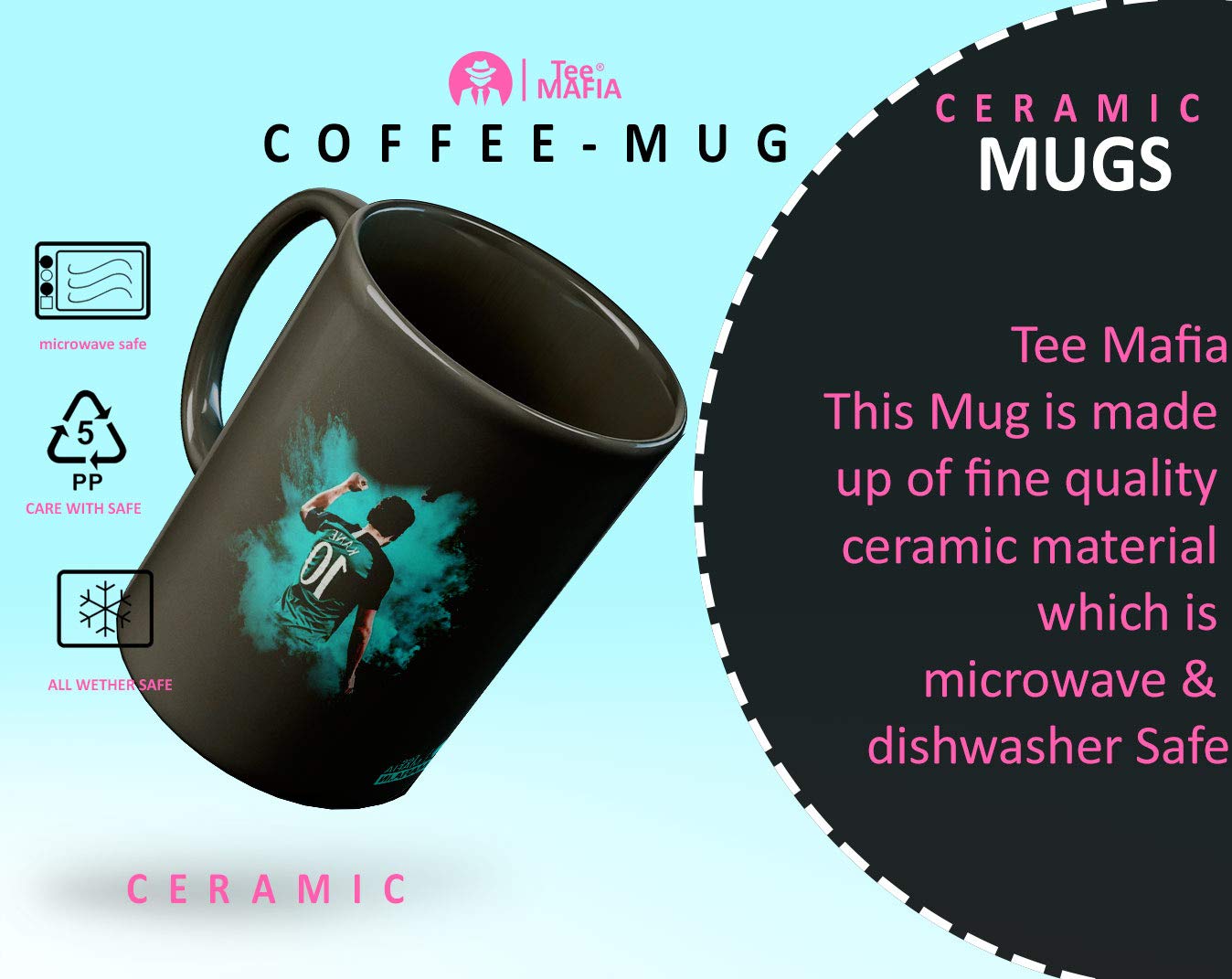 Tee Mafia Harry Kane Black Mug with Print | Football Coffee Mug | for Your Friends| Salah Best Wishes | 330 ml, Microwave & Dishwasher Safe| Tottenham Hotspur Coffee Mug -NM-134-HARRY-KANE-1 3