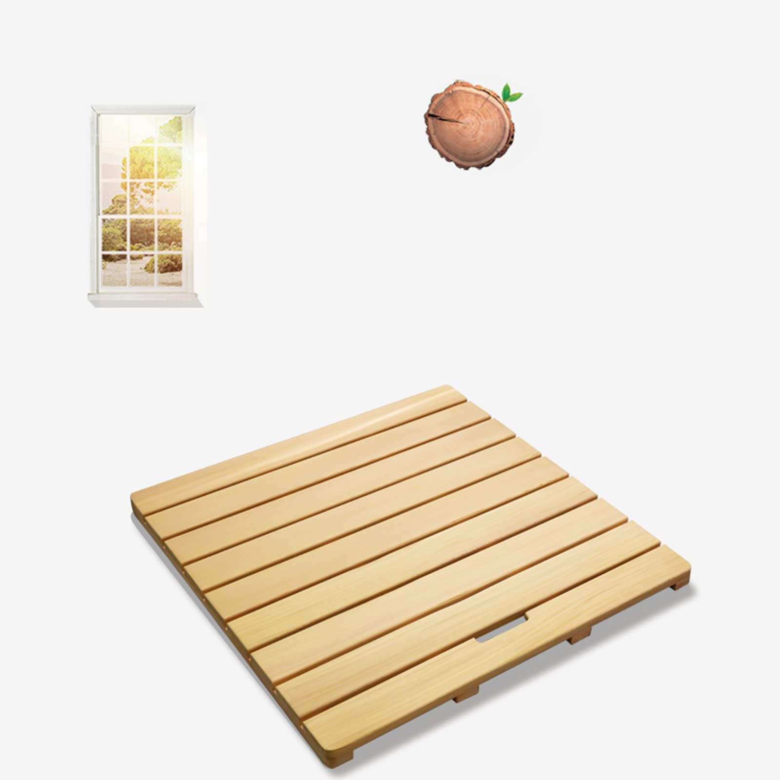 Pedana Doccia di Lusso,Pedana Doccia in Legno,Tappeto Bagno e Cucina,Pedana per Doccia,Tappeto Doccia Multifunzionali,per Una Facile Conservazione,per Interni o Esterni (50x50cm/20x20in)