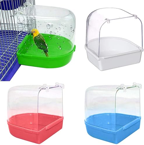 Miniatura 2 de Cubo de baño para pájaros colgantes, bañera para pájaros, caja de ducha, jaula de cuenco para mascotas, pájaro para mascotas, loro transparente,