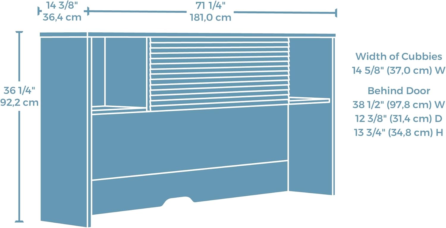 Sauder Palo Alto Engineered Wood Desk Hutch in Spiced Mahogany