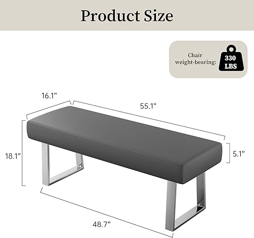 Miniatura 2 de jiexi Banco de dormitorio, banco tapizado con extremo de cama, banco pequeño de esquina para interiores, banco de cocina con patas de metal, para