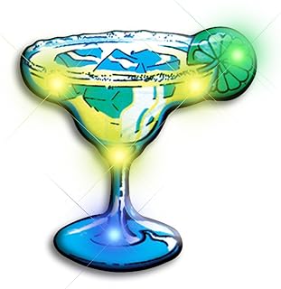 Light Up Margarita Flashing Blinking LED Body Light Lapel Pins (25-Pack)