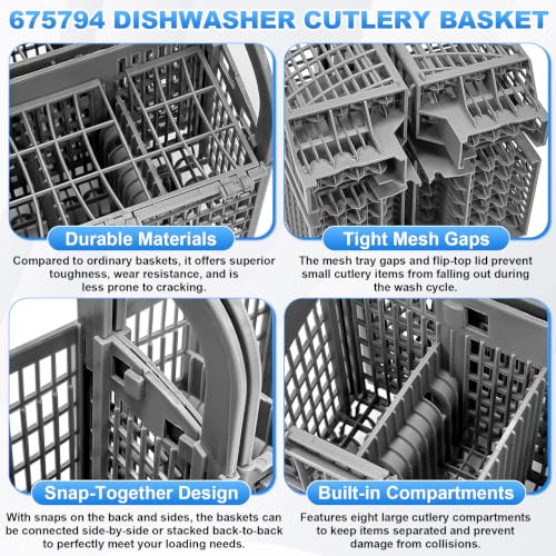 Image of 00675794 Fits Bosch Thermador Dishwasher Cutlery Basket 800 /500 /300 Series