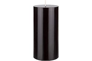 Mega Candles 1 pc Unscented Black Round Pillar Candle: Illuminate Your Celebrations