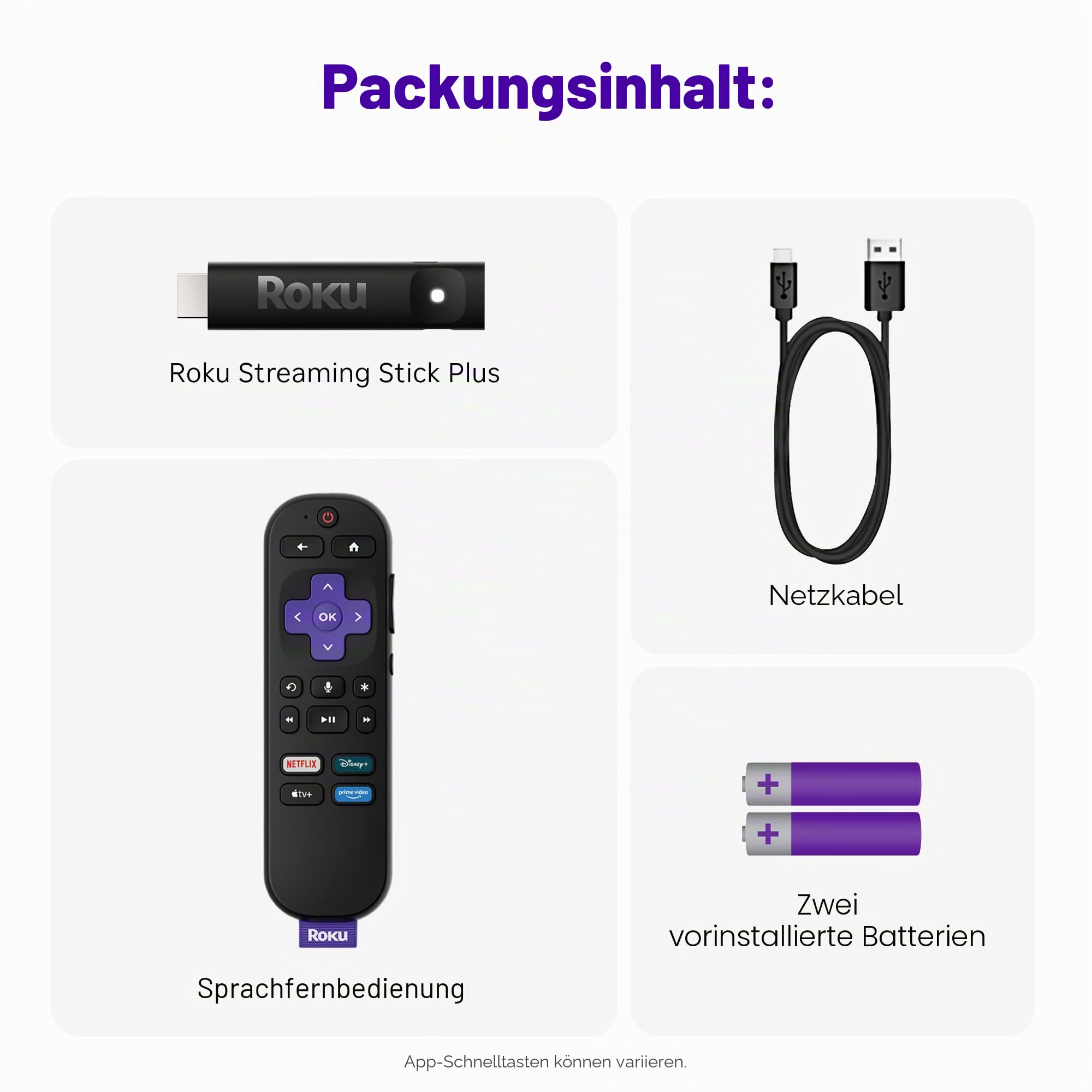 Roku Streaming Stick Plus 2025 4K HDR Roku Streaming-Gerät für TV mit Voice Remote