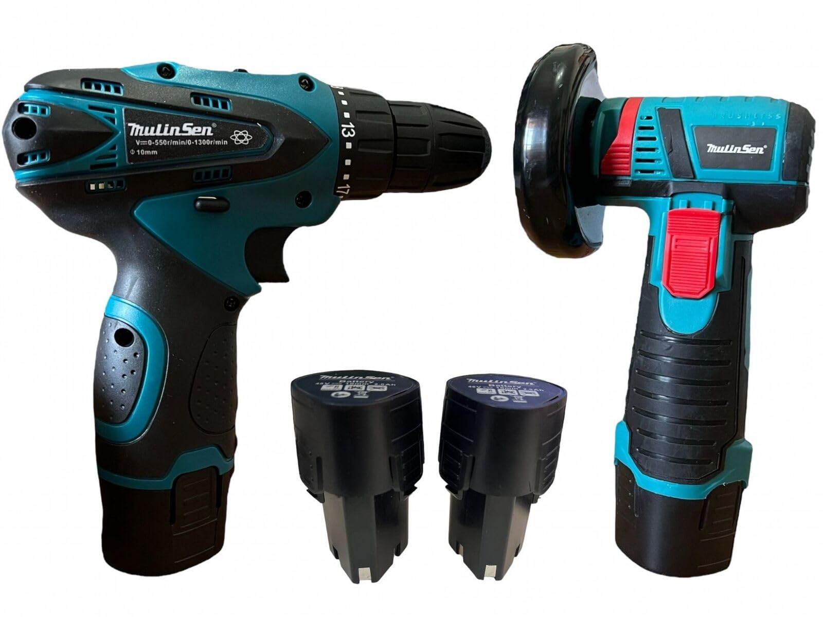 Topolenashop Trapano Avvitatore + Mini Smerigliatrice Flex 76mm 48V Kit Trapano Smerigliatrice A Batteria 48V
